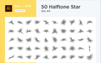 Stars shape halftone background 50-40