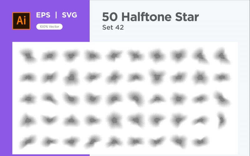 Stars shape halftone background 50-42 Vector Graphic