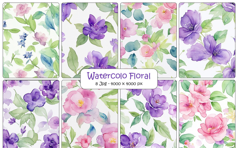 watercolor painted floral background Background