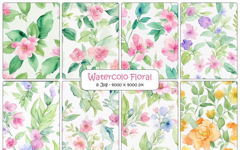 watercolor rose flower floral seamless pattern Background