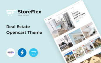 Tema OpenCart Responsive #100371 "Storeflex Real Estate Theme"
