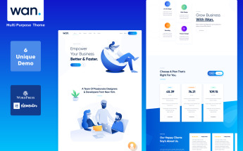 Bootstrap WordPress motiv "Wan - IT Software Service & Agency" #100554
