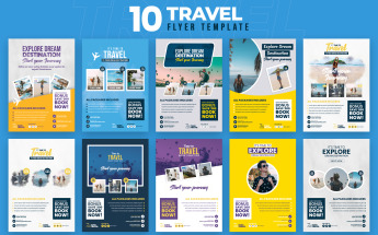 Travel 10 Flyer Template Bundle