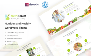 Nutritionist - Health and Nutrition Multipurpose Elementor WordPress Theme