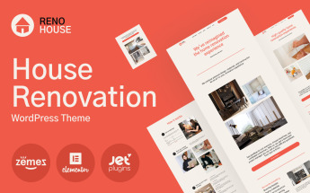 Reszponzív RenoHouse - Modern Construction Project Website WordPress sablon 101566