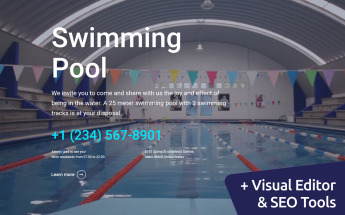 Moto CMS 3 Template namens "Swimming Pool" #102221