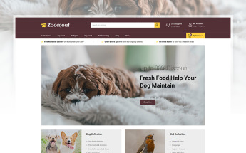 PrestaShop Theme namens "Zoomeat - Pets & Animals Store" #102225