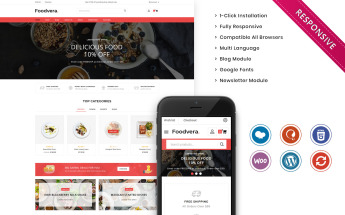 Reszponzív Foodvera - The Fast Food & Restaurant Store WooCommerce sablon 102493