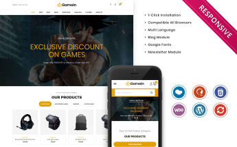 WooCommerce Theme namens "Gamein - The Branded Gaming" #102406