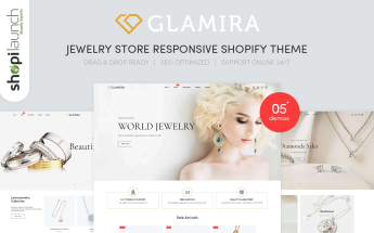 "Glamira - Jewelry Store Responsive" thème Shopify adaptatif #102599