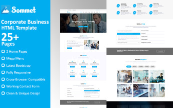 Responsive Sommet - Corporate Business HTML5 Web Sitesi #103997