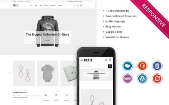 Responsywny motyw WooCommerce Craze - The Fashion Store Responsive #104273