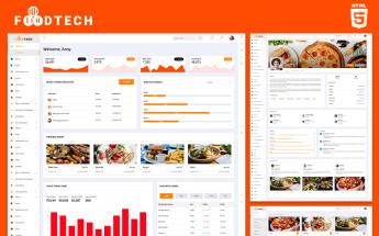 "Restaurants Operation | Foodtech" Responsive Admin Template №104257