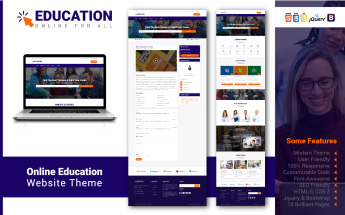 Website Vorlage namens "Online Education" #104691