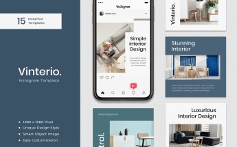 Vinterio - Interior Instagram Post Template Sosyal Medya #104739