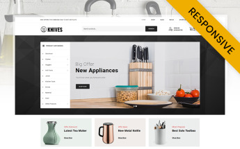 Responsywny motyw WooCommerce Knives - Kitchen Accessories Store #106462