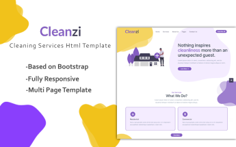 Website Vorlage namens "Cleanzi - Cleaning Service Html" #107314