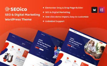 Modello WordPress Responsive #107441 "Seoico - SEO & Digital Marketing"