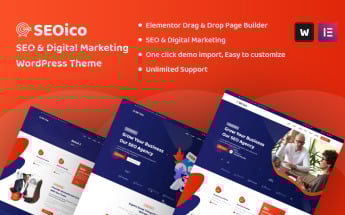 "Seoico - SEO & Digital Marketing" Responsive WordPress thema №107441
