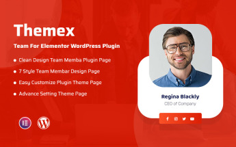 "Themex Team For Elementor" Responsive WordPress Plug-in №108406