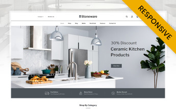 "Stoneware - Ceramic Store" Responsive WooCommerce Thema №109214
