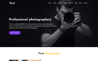 Landing Page Template namens "Flash - Photography" #110011