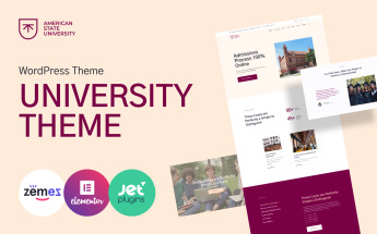 Responsivt American State University - University WordPress-tema #110017