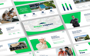 PowerPoint Vorlage namens "Green Lagoon - Architectur & Real Estate" #110997