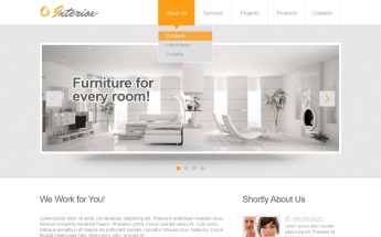 Responsive Website template over Interieur-design №43489