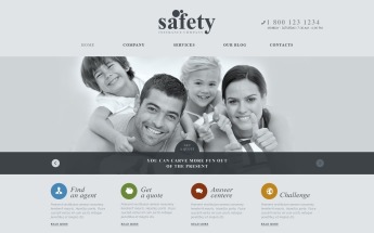 Thème WordPress adaptatif pour site de société d'assurance #43709