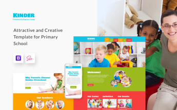 Reszponzív Kinder - Primary School Creative HTML Weboldal sablon 48443