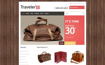 Tema WooCommerce Responsive para Sitio de Tienda de Accesorios de Viajes #48450