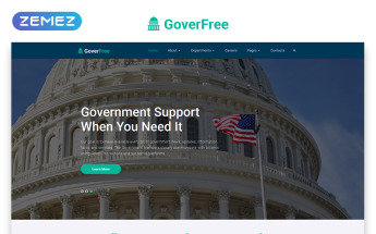 Reszponzív GoverFree - Government Multipage Clean HTML Weboldal sablon 48697
