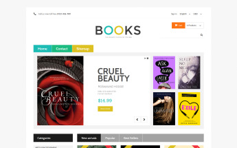 "Online Bookstall" 响应式PrestaShop模板 #48977