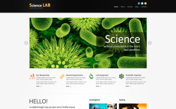 Plantilla Joomla Responsive para Sitio de Laboratorios científicos #48974