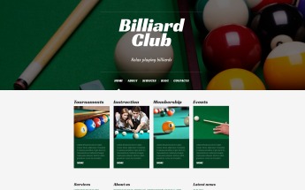 Responsives WordPress Theme für Billiard #50528