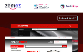 PrestaShop Theme namens "Motor Spare Parts Online Store" #50616