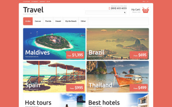 Responsive Magento Thema over Reisbureau №50702