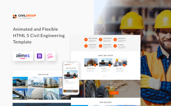 Tema Siti Web Responsive #51405 "Civil Group - Construction Company Multipage Modern HTML"