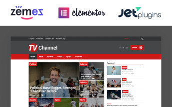 Responzivní WordPress motiv "TVChannel - News Portal Modern Elementor" #51867