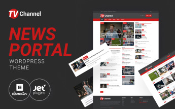 Reszponzív TVChannel - News Portal Modern Elementor WordPress sablon 51867