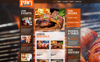 Responsive Website Vorlage für BBQ Restaurant #52378
