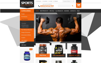 ZenCart Vorlage namens "Bodybuilding Supplements" #52369