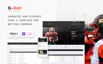 Responsivt S-Bet - Online Betting Multipage HTML Hemsidemall #52669