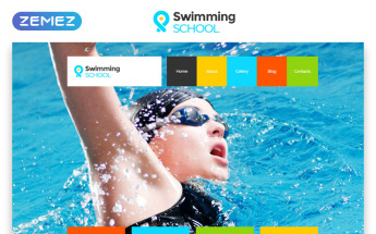 Responsywny szablon strony www Swimming School Clean Responsive HTML5 #52860