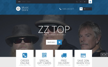 Tema PrestaShop Responsive #52809 "Negozio di Musica"