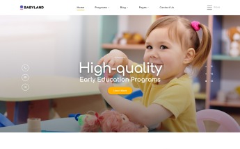 Website Vorlage namens "Babyland - Kids Center Multipage Clean HTML" #52818