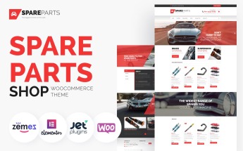 "SpareParts - Spare Parts Shop ECommerce Modern Elementor" Responsive WooCommerce Thema №53307