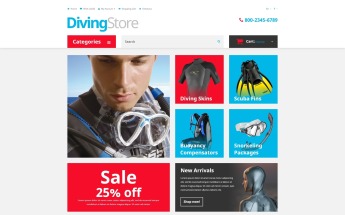 Diving Shop OpenCart Template