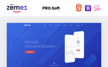 Responsywny szablon strony www PRO.Soft - Software Development Company Multipage HTML5 #53711